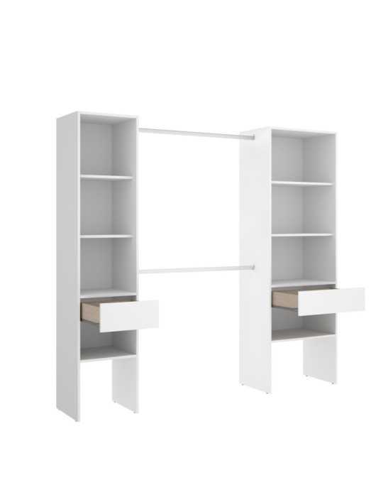 Vestidor doble SUIT DEKIT 2 columnas y dos cajones blanco