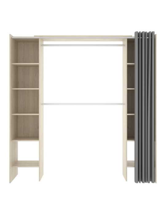 Conjunto vestidor dormitorio SUIT DEKIT 1 cajon y cortina natural