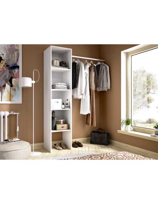 Conjunto vestidor dormitorio SUIT DEKIT 1 columna + 1 barra blanco