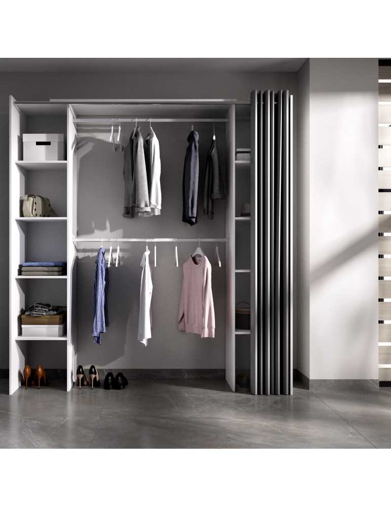 Conjunto vestidor dormitorio SUIT DEKIT con cortina blanco