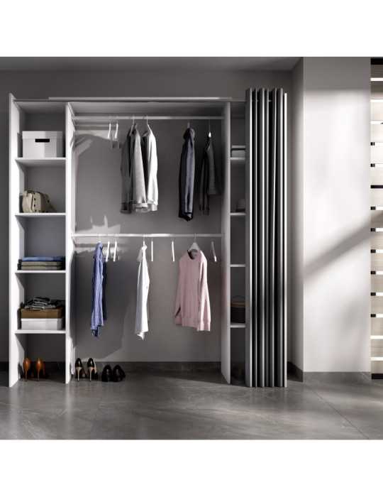 Conjunto vestidor dormitorio SUIT DEKIT con cortina blanco