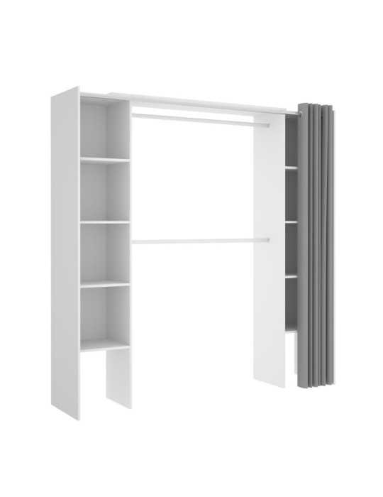 Conjunto vestidor dormitorio SUIT DEKIT con cortina blanco