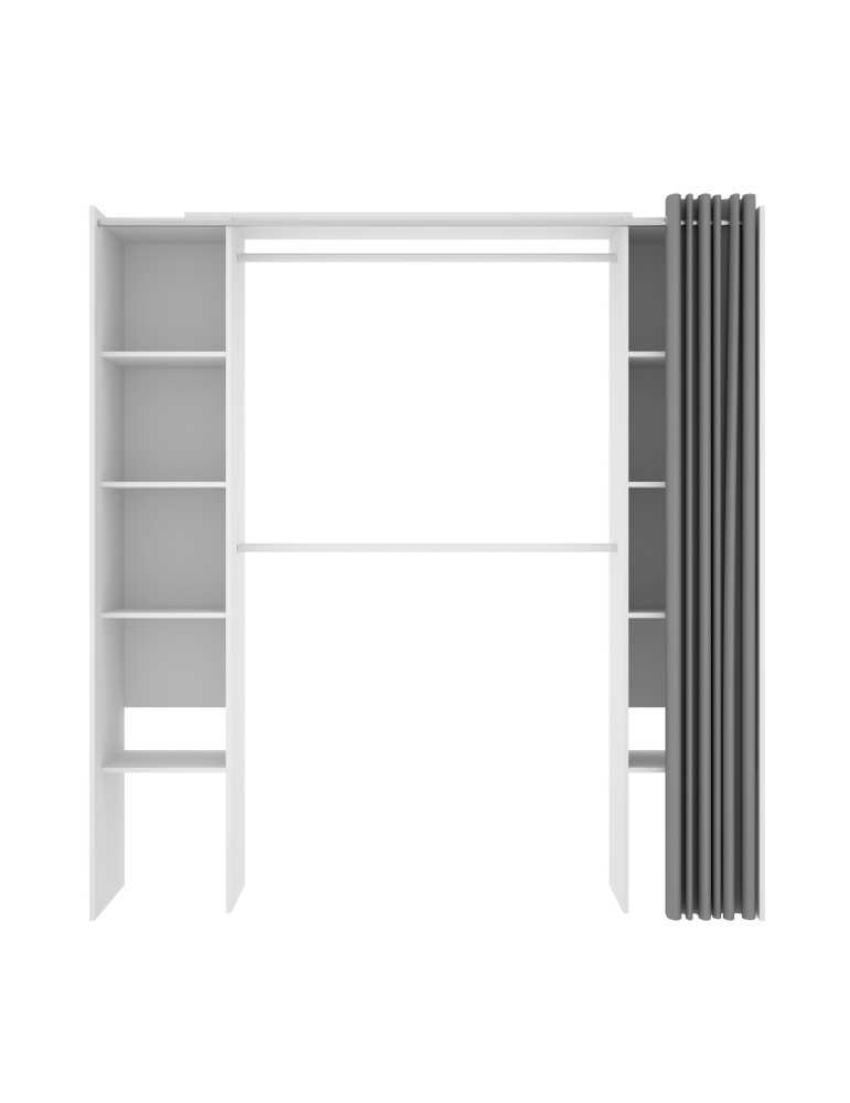 Conjunto vestidor dormitorio SUIT DEKIT con cortina blanco