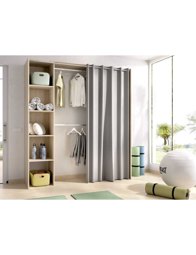 Conjunto vestidor dormitorio SUIT DEKIT con cortina natural