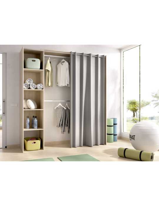Conjunto vestidor dormitorio SUIT DEKIT con cortina natural