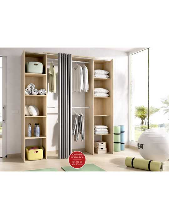 Conjunto vestidor dormitorio SUIT DEKIT con cortina natural