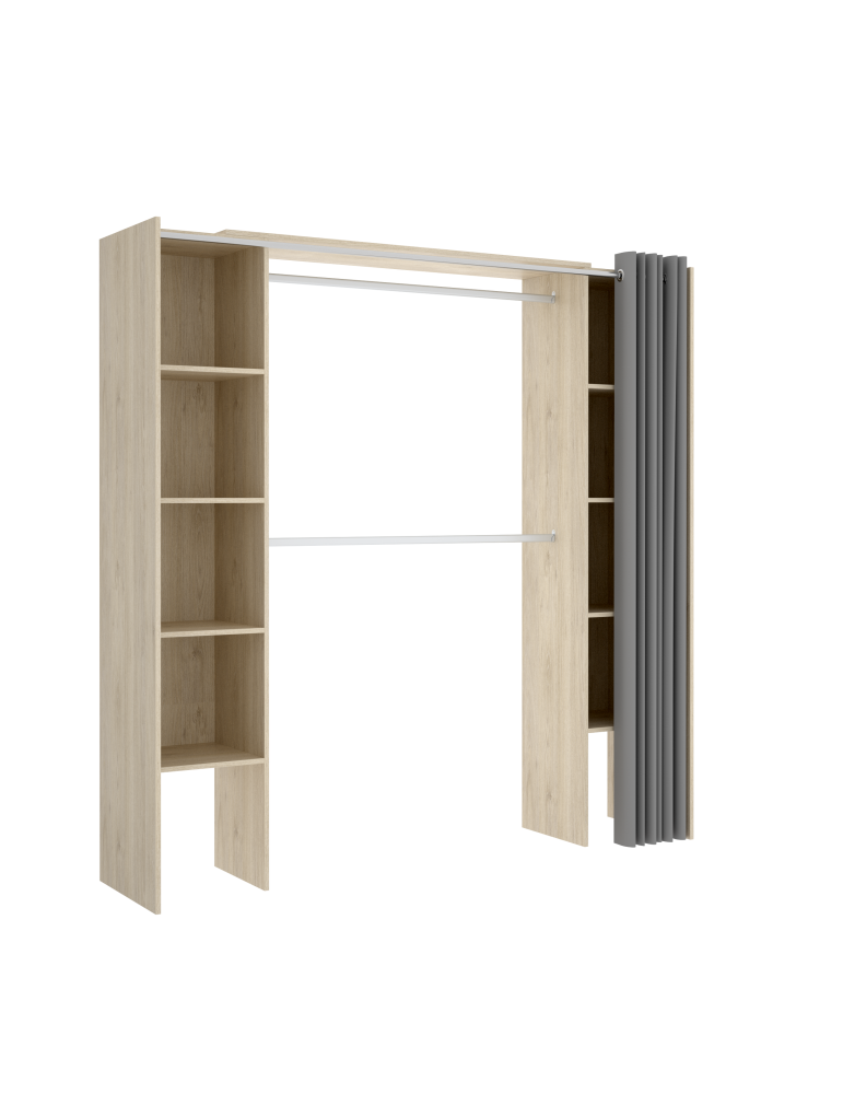 Conjunto vestidor dormitorio SUIT DEKIT con cortina natural