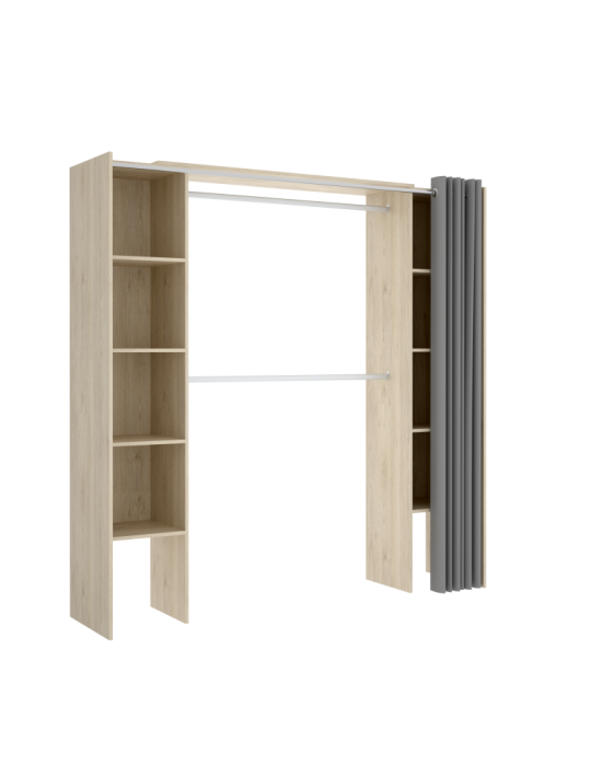 Conjunto vestidor dormitorio SUIT DEKIT con cortina natural