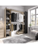 Conjunto vestidor dormitorio SUIT DEKIT con cortina natural + grafito