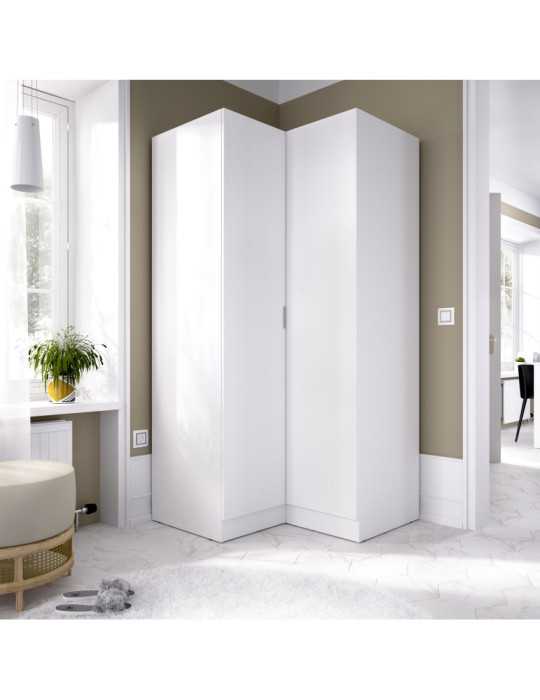 Armario dormitorio ESSEN DEKIT rincon con puertas blanco