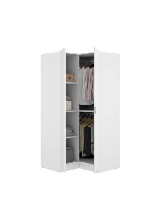 Armario dormitorio ESSEN DEKIT rincon con puertas blanco
