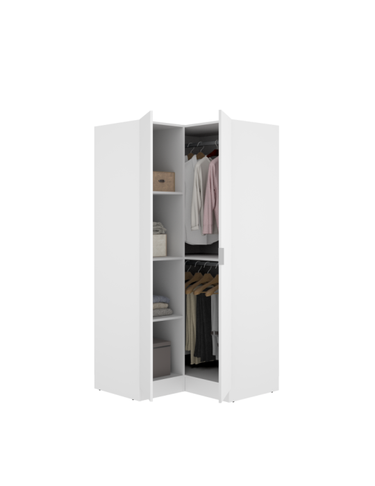 Armario dormitorio ESSEN DEKIT rincon con puertas blanco