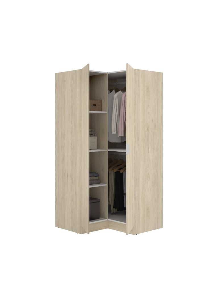 Armario dormitorio ESSEN DEKIT rincon con puertas natural