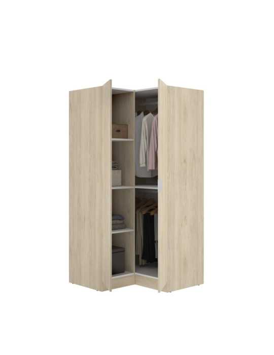 Armario dormitorio ESSEN DEKIT rincon con puertas natural