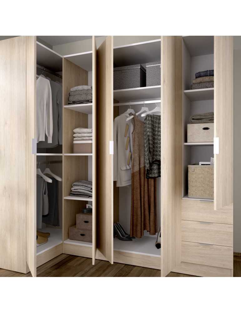 Armario vestidor dormitorio ESSEN DEKIT rincon 3 natural