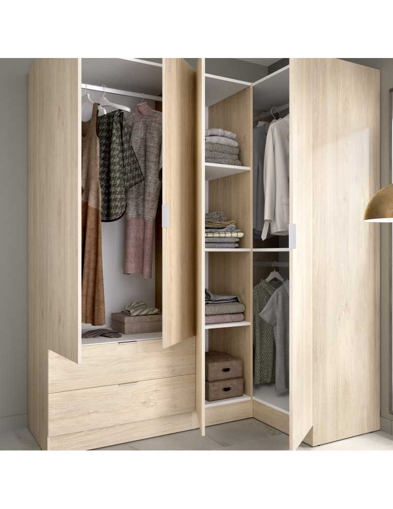 Armario vestidor dormitorio ESSEN DEKIT rincon 2 natural