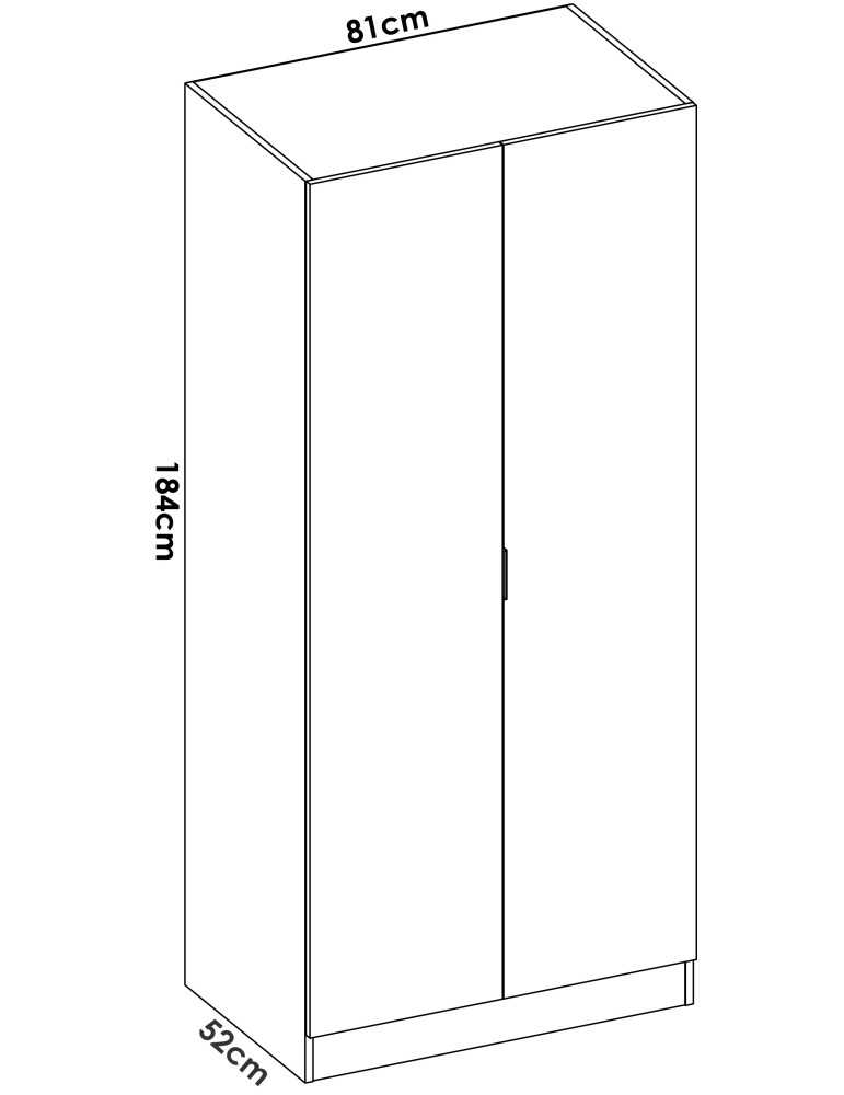 Armario vestidor dormitorio ESSEN DEKIT 2 puertas 80 blanco