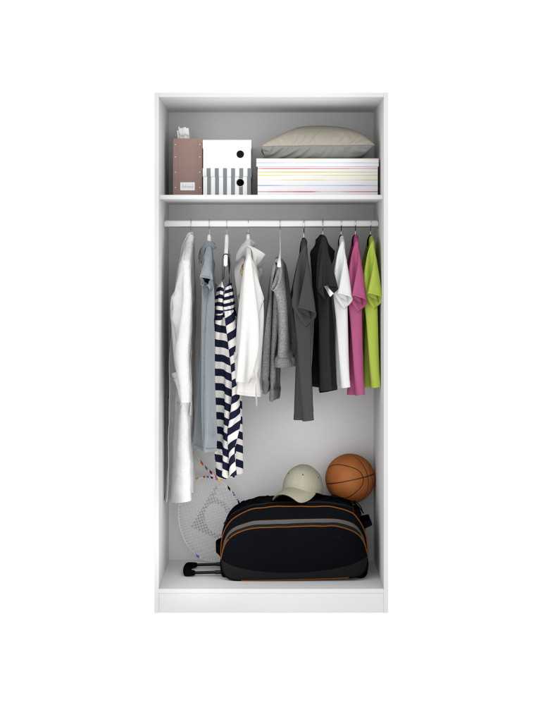 Armario vestidor dormitorio ESSEN DEKIT 2 puertas 80 blanco