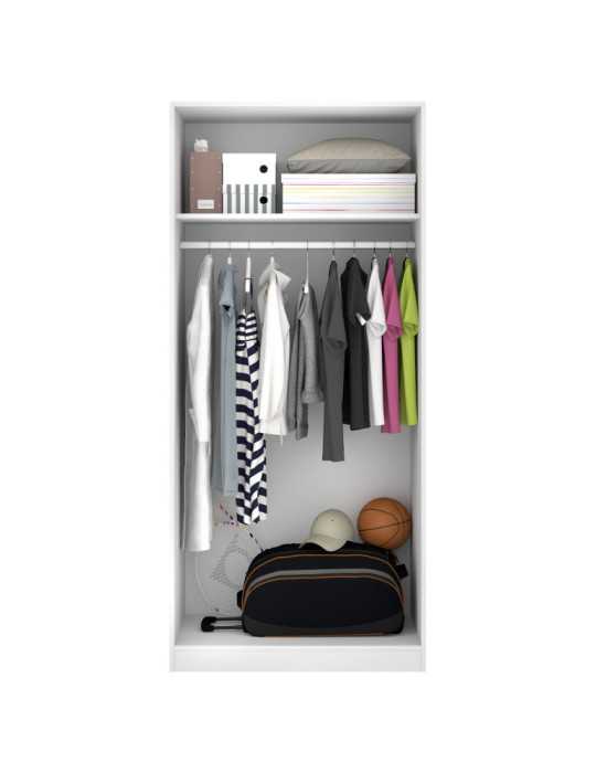 Armario vestidor dormitorio ESSEN DEKIT 2 puertas 80 blanco