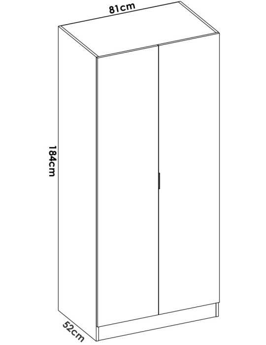 Armario vestidor dormitorio ESSEN DEKIT 3 puertas 80 natural