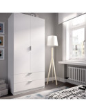 Armario vestidor dormitorio ESSEN DEKIT 2 puertas 2 cajones 80 blanco