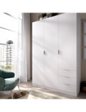 Armario vestidor dormitorio ESSEN DEKIT 3 puertas 3 cajones blanco