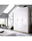 Armario vestidor dormitorio ESSEN DEKIT 3 puertas 3 cajones natural / blanco