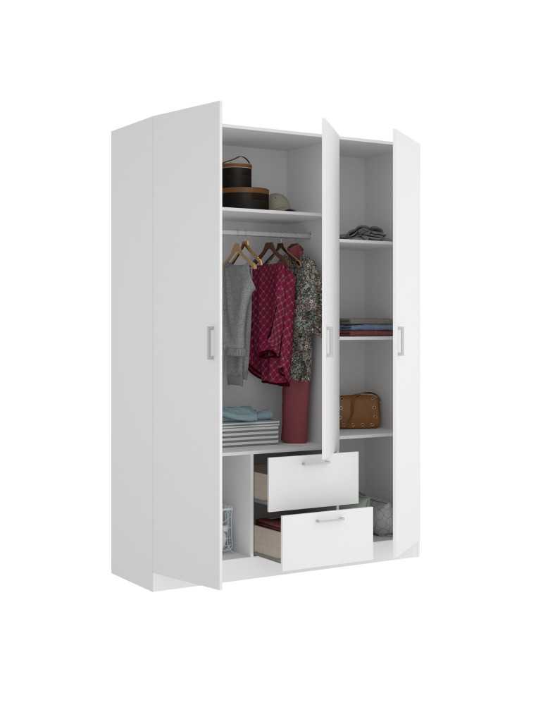 Armario vestidor dormitorio MAXI DEKIT 3 puertas y 2 cajones blanco