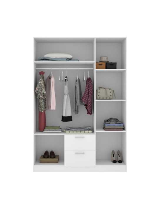 Armario vestidor dormitorio MAXI DEKIT 3 puertas y 2 cajones blanco