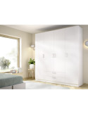 Armario vestidor dormitorio MAXI DEKIT 4 puertas + 2 cajones blanco