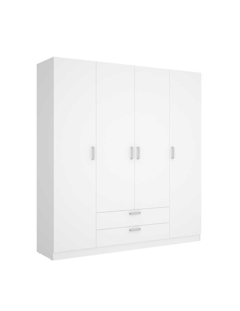 Armario vestidor dormitorio MAXI DEKIT 4 puertas + 2 cajones blanco