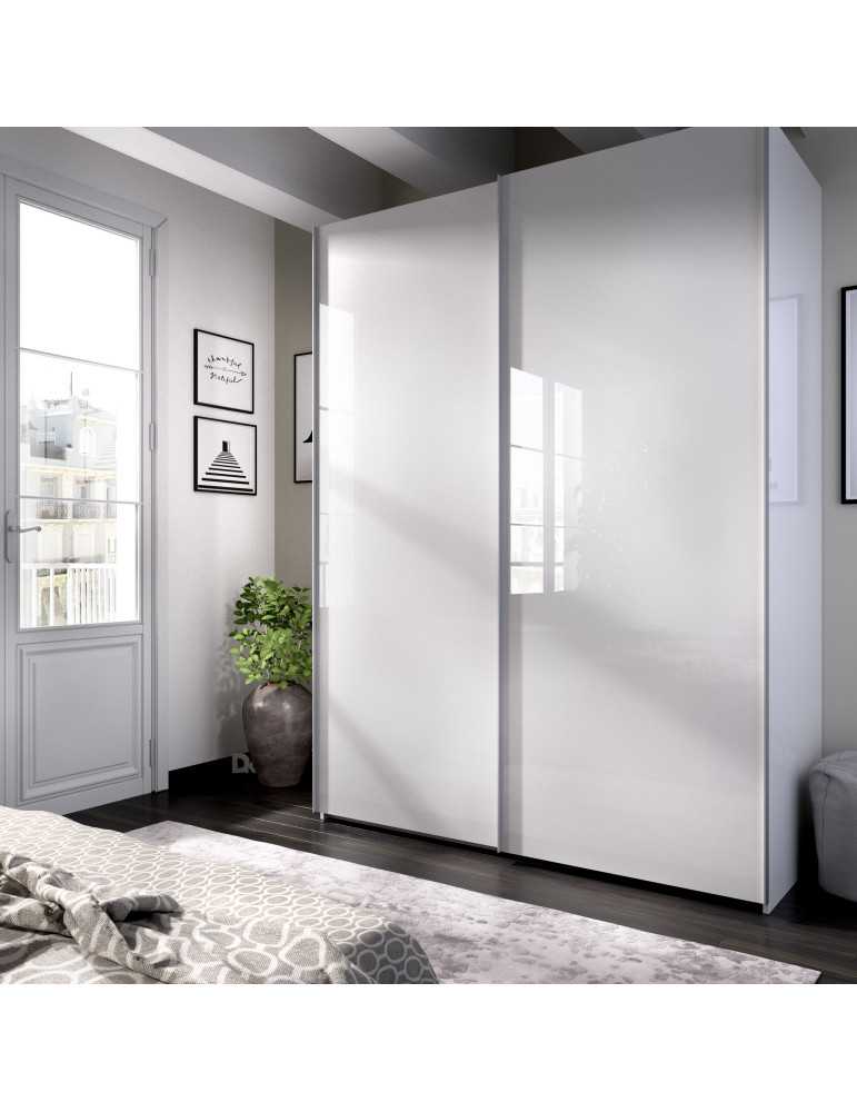 Armario vestidor dormitorio SLIDE DEKIT 2 puertas corredera 150 b. brillo