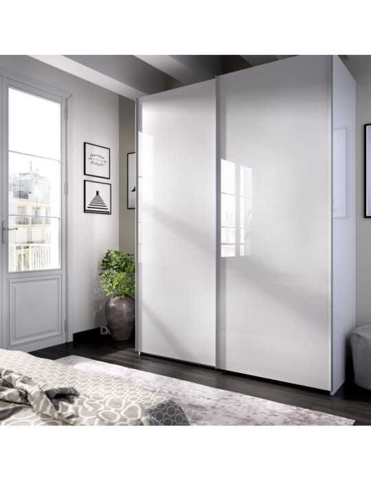 Armario vestidor dormitorio SLIDE DEKIT 2 puertas corredera 150 b. brillo