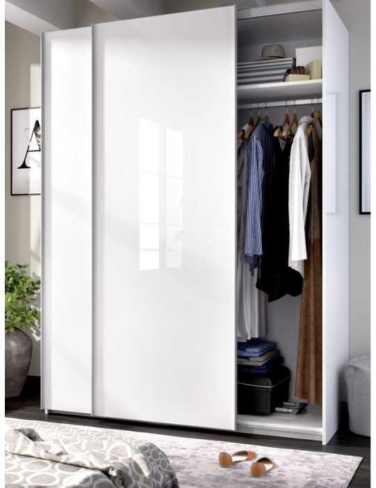Armario vestidor dormitorio SLIDE DEKIT 2 puertas corredera 150 b. brillo