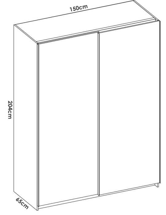 Armario vestidor dormitorio SLIDE DEKIT 2 puertas corredera 150 b. brillo