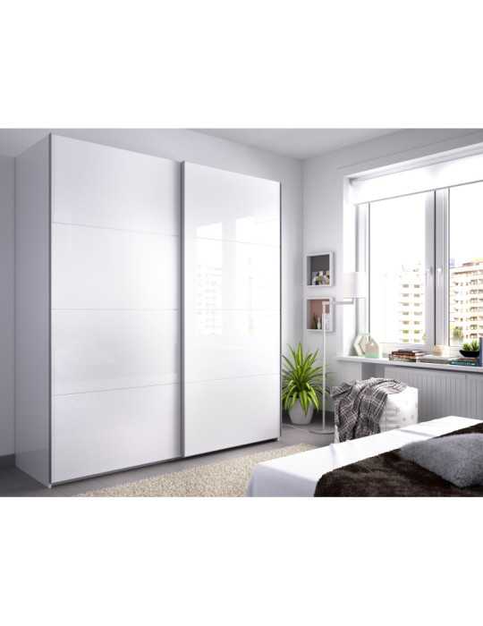 Armario vestidor dormitorio SLIDE DEKIT 2 puertas corredera 180 b. brillo