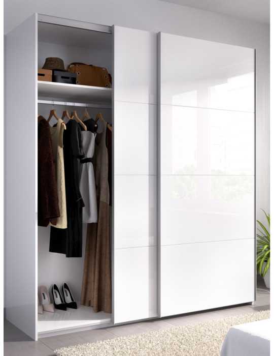 Armario vestidor dormitorio SLIDE DEKIT 2 puertas corredera 180 b. brillo
