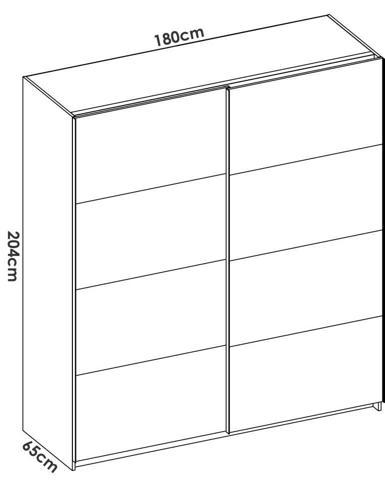 Armario vestidor dormitorio SLIDE DEKIT 2 puertas corredera 180 b. brillo