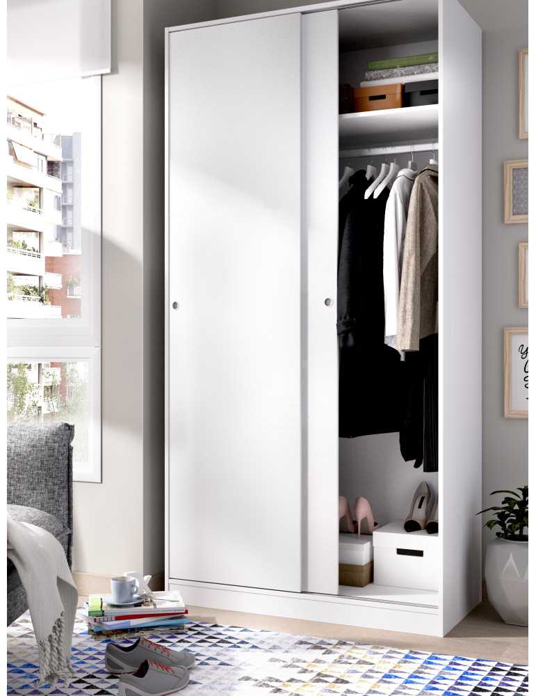 Armario vestidor dormitorio SLIDE DEKIT 2 puertas corredera plus 100 b. brillo