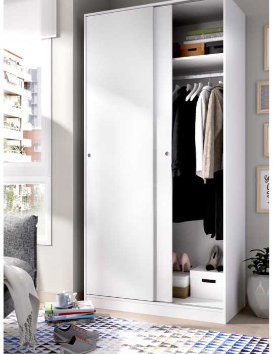 Armario vestidor dormitorio SLIDE DEKIT 2 puertas corredera plus 100 b. brillo