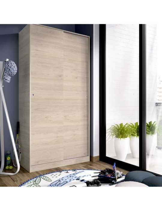 Armario vestidor dormitorio SLIDE DEKIT 2 puertas corredera plus 100 natural