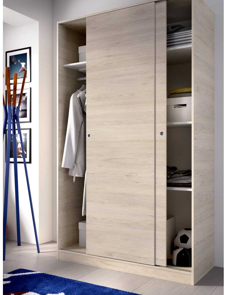 Armario vestidor dormitorio SLIDE DEKIT 2 puertas corredera plus 120 natural