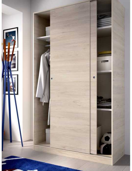 Armario vestidor dormitorio SLIDE DEKIT 2 puertas corredera plus 120 natural