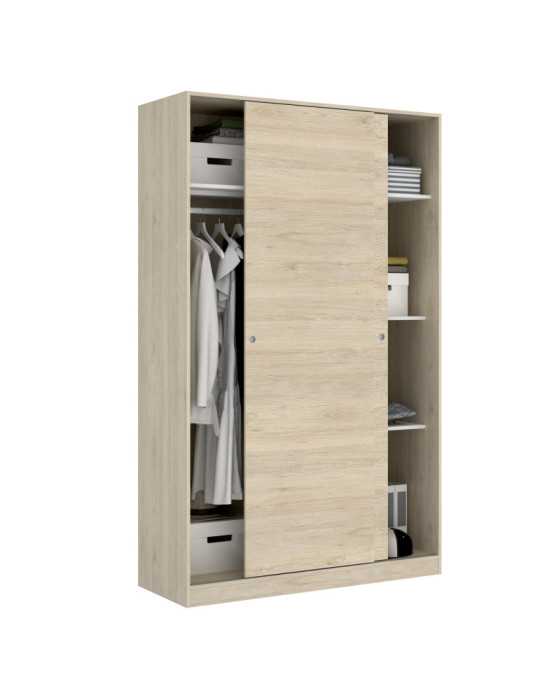 Armario vestidor dormitorio SLIDE DEKIT 2 puertas corredera plus 120 natural