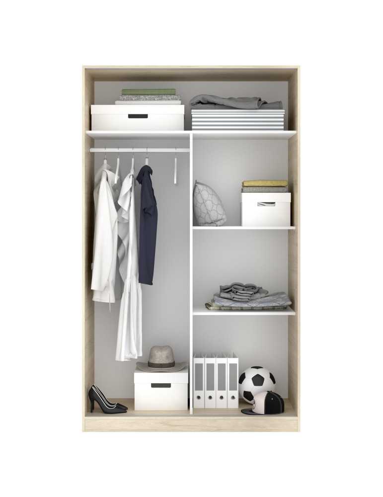 Armario vestidor dormitorio SLIDE DEKIT 2 puertas corredera plus 120 natural