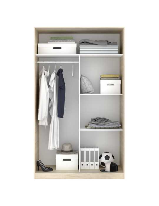 Armario vestidor dormitorio SLIDE DEKIT 2 puertas corredera plus 120 natural