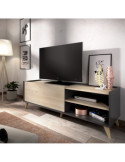 Conjunto muebles salon NESS 6 DEKIT grafito / natural