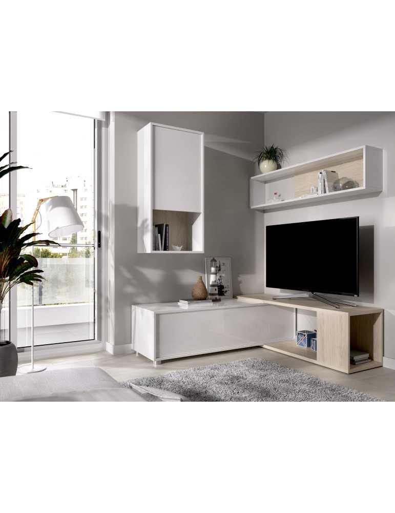 Mueble para salon OBI DEKIT TV flexible b.brillo / natural