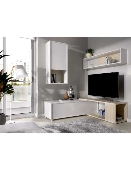 Mueble para salon OBI DEKIT TV flexible b.brillo / natural