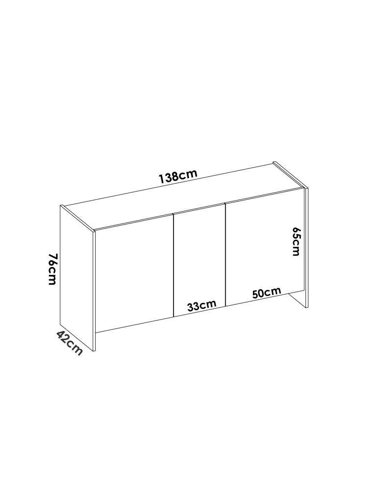 Aparador para comedor KLOE DEKIT 5 puertas blanco / natural
